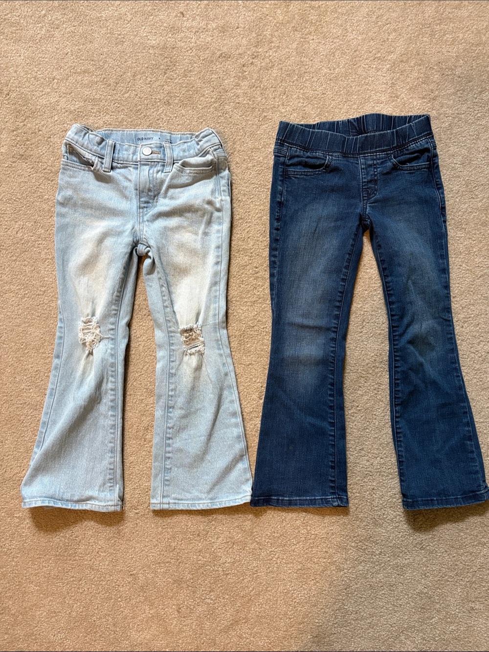 2 Pairs Size 6 Girls Flare Leg Jeans